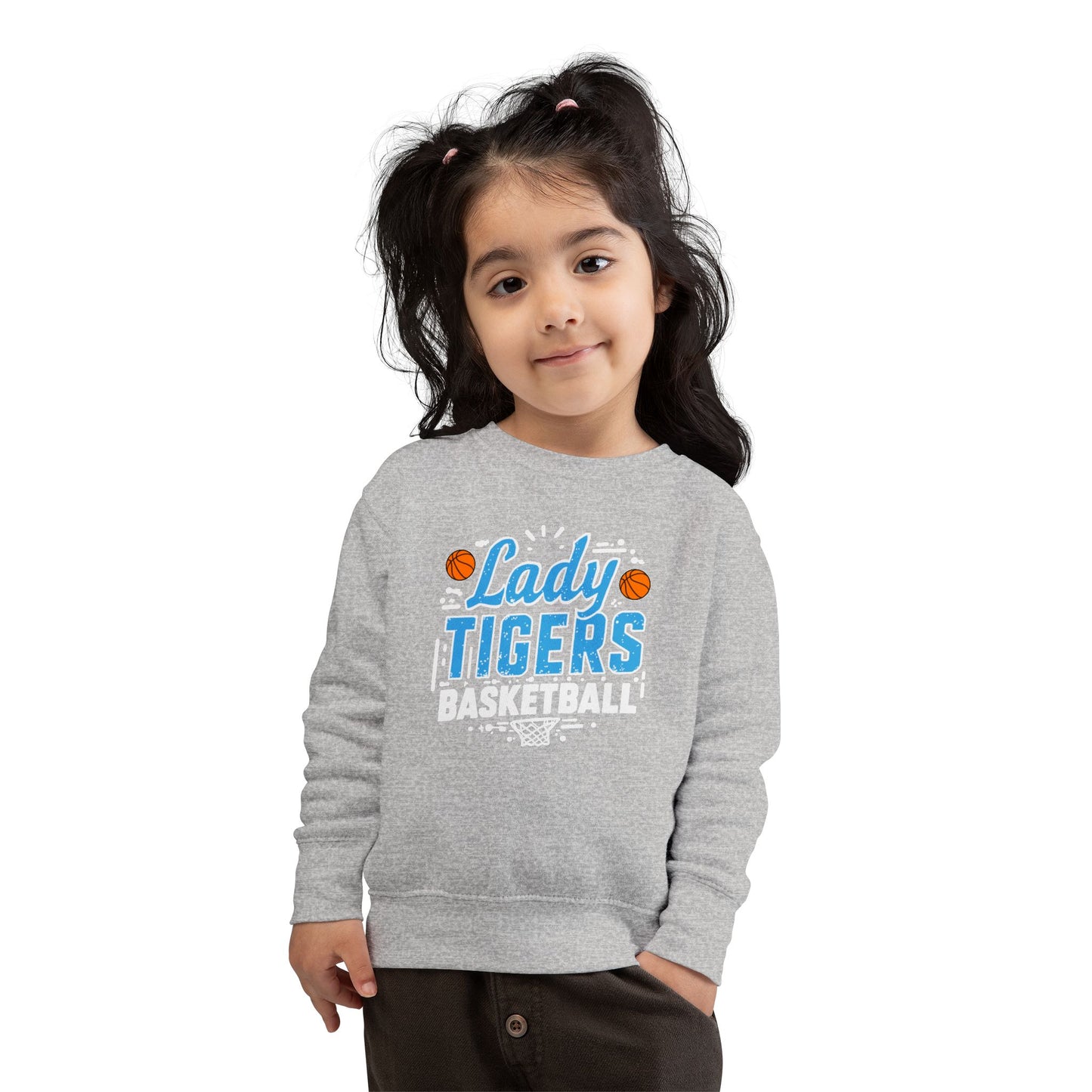 Toddler Crewneck Sweatshirt \ Brilliant Tigers Basketball \ BTBKG1