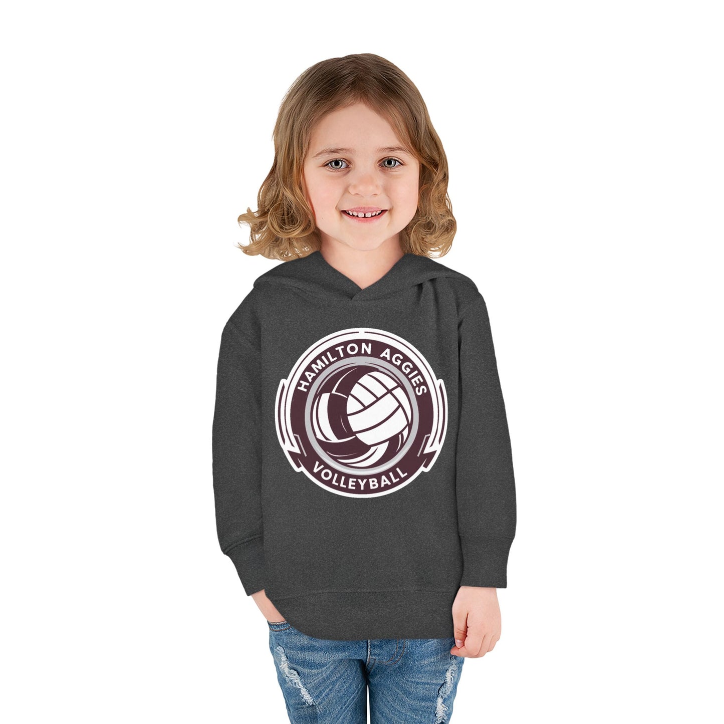 Toddler Hoodie Sweatshirt \ Hamilton Aggies Volleyball \ HAV1
