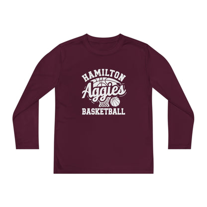 Youth Long Sleeve Tee \ Hamilton Aggies Basketball \ HABBG1
