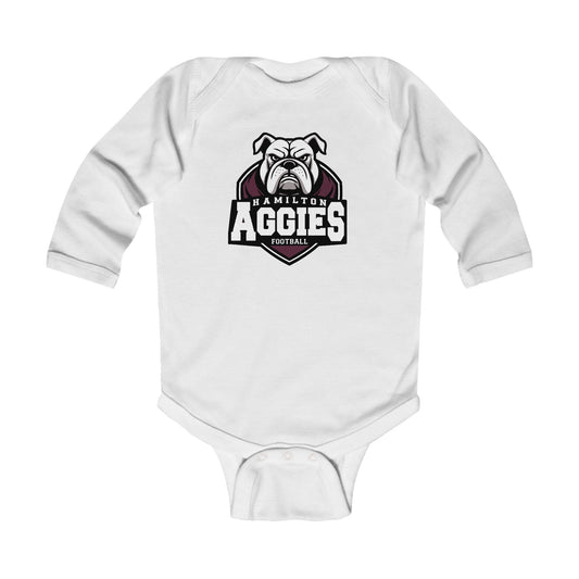 Long Sleeve Baby Bodysuit \ Hamilton Aggies Football \ HAF2