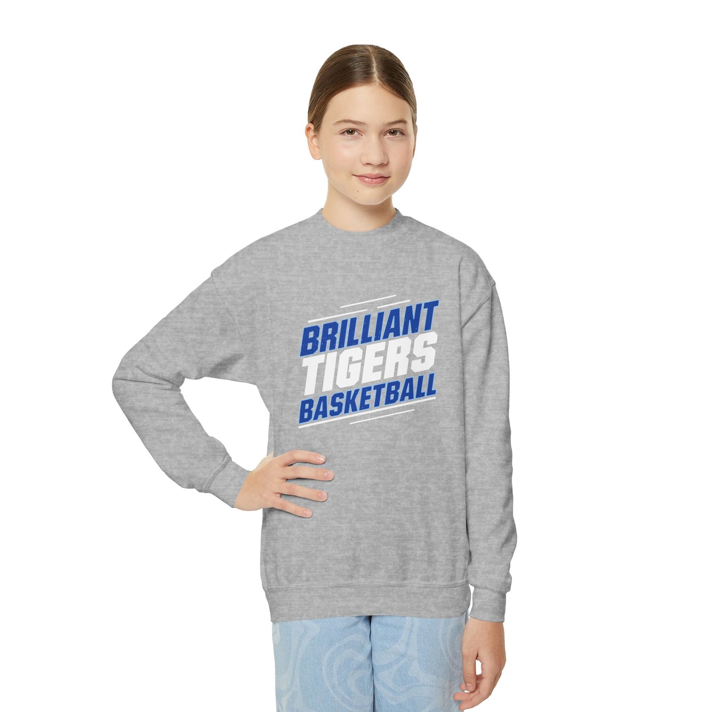 Youth Crewneck Sweatshirt \ Brilliant Tigers Basketball \ BTBK2