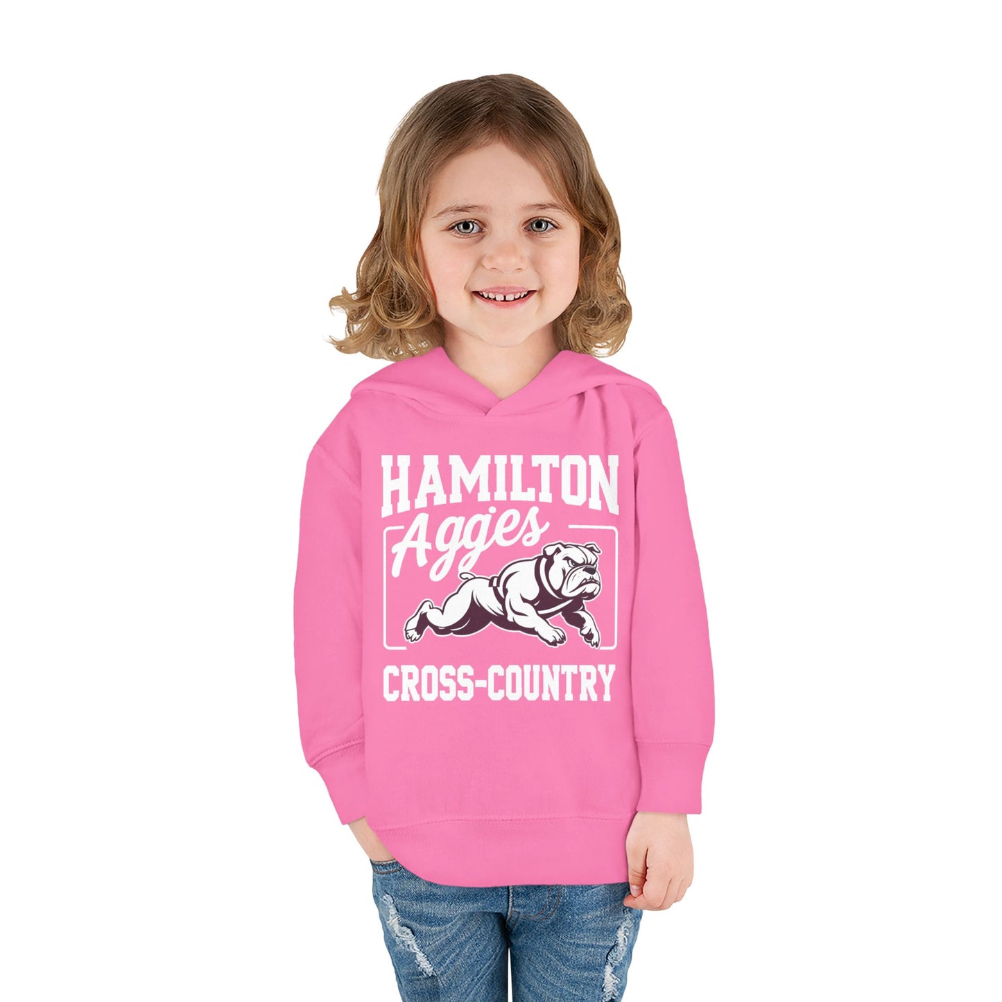 Toddler Hoodie Sweatshirt \ Hamilton Aggies Cross-Country \ HCC2