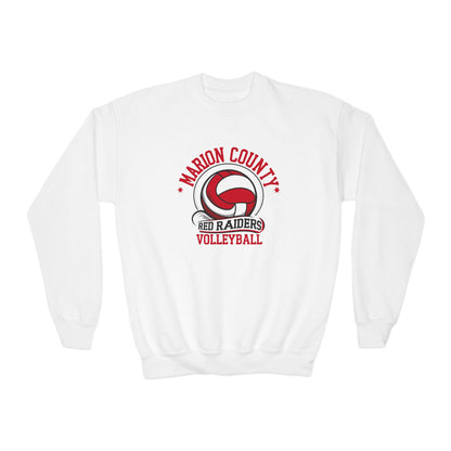 Youth Crewneck Sweatshirt \ Marion County Red Raiders Volleyball \ MCV1