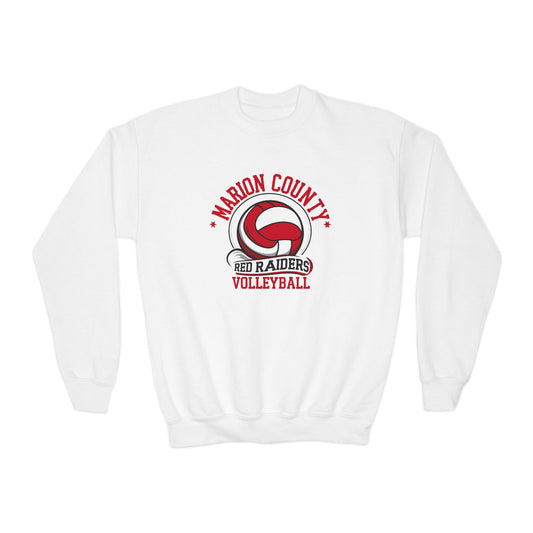 Youth Crewneck Sweatshirt \ Marion County Red Raiders Volleyball \ MCV1