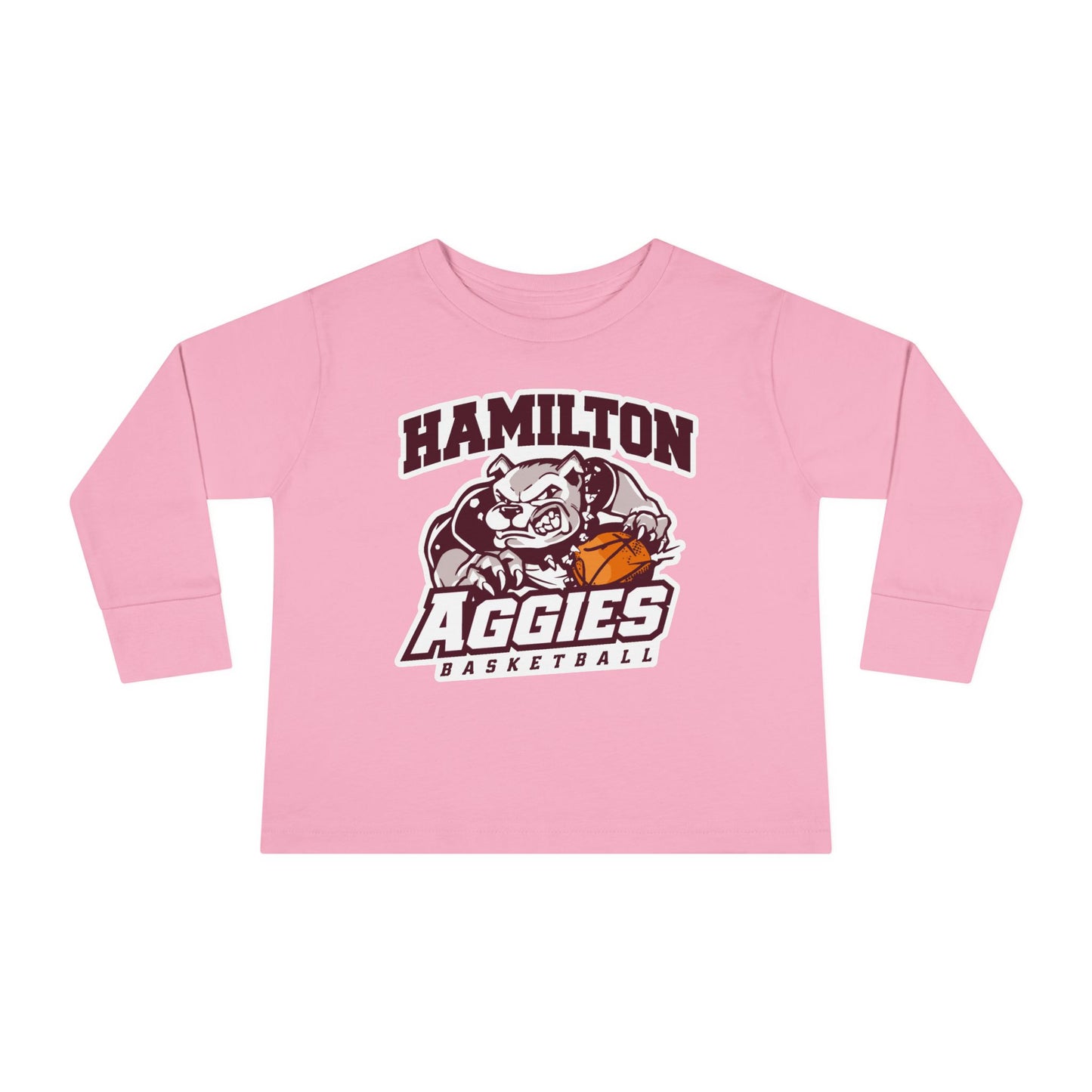 Toddler Long Sleeve Tee \ Hamilton Aggies Basketball \ HABB1