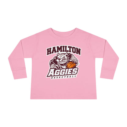 Toddler Long Sleeve Tee \ Hamilton Aggies Basketball \ HABB1