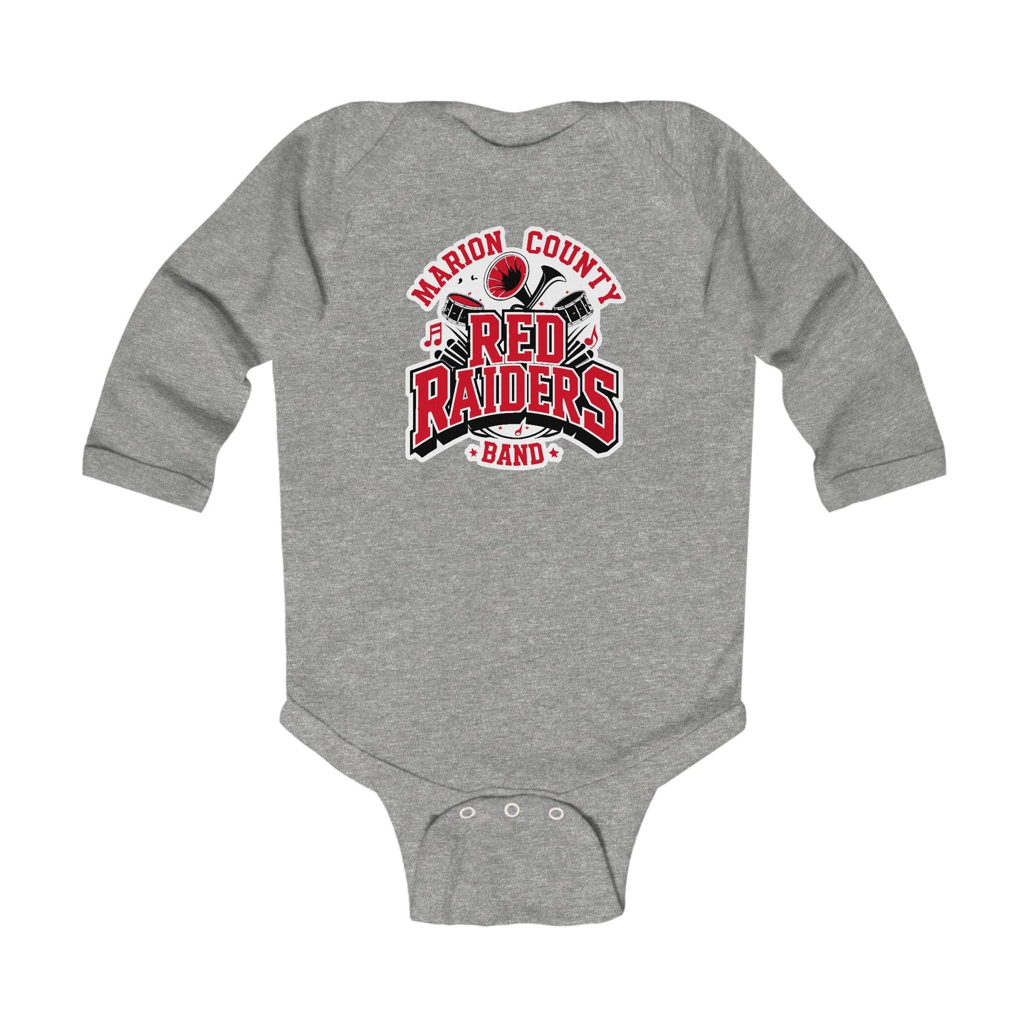 Long Sleeve Baby Bodysuit \ Marion County Red Raiders Band \ MCB2