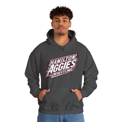 Adult Hoodie Sweatshirt \ Hamilton Aggies Wrestling \ HAW1