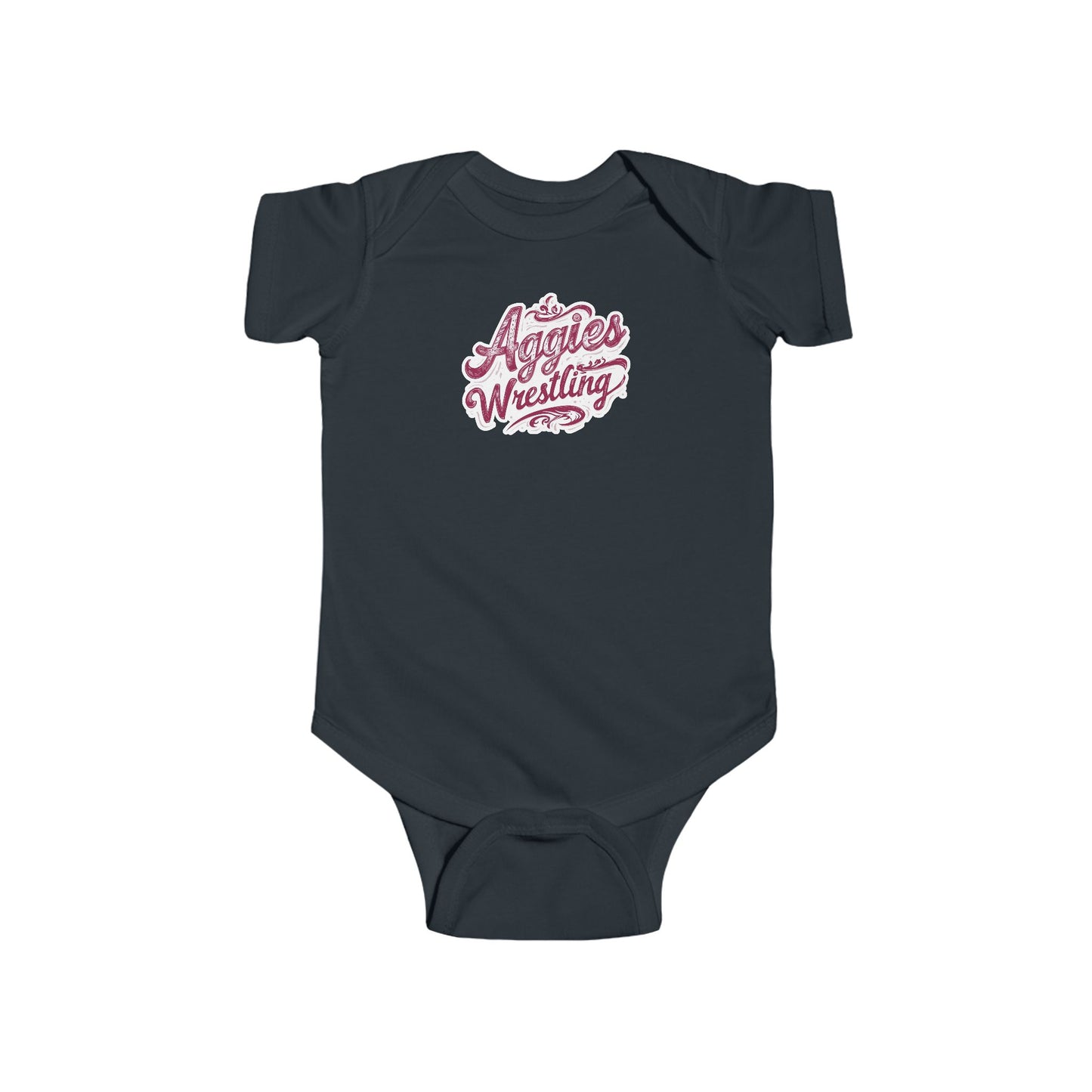 Short Sleeve Baby Bodysuit \ Hamilton Aggies Wrestling \ HAWG2