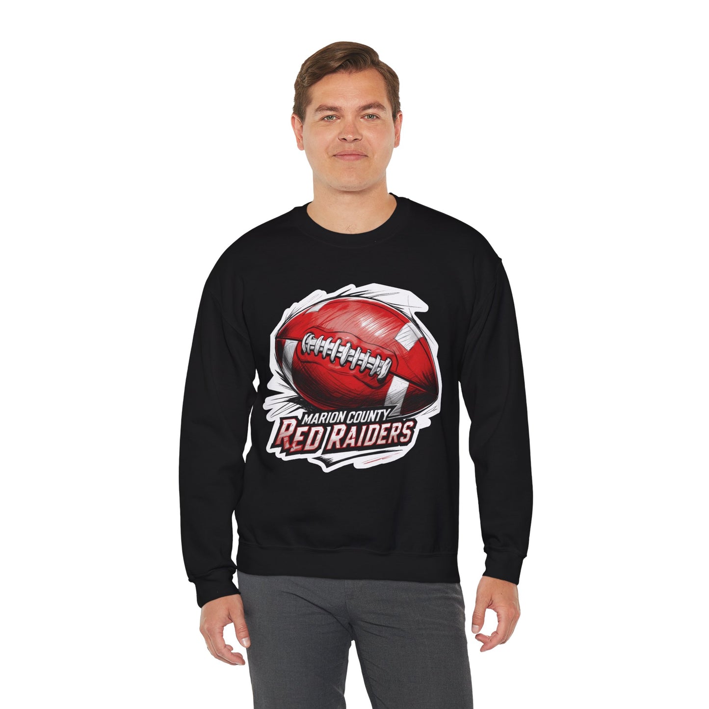 Adult Crewneck Sweatshirt \ Marion County Red Raiders Football \ MCF1