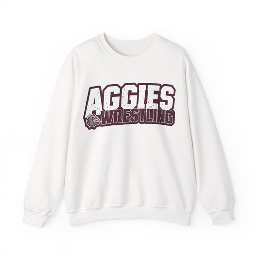 Adult Crewneck Sweatshirt \ Hamilton Aggies Wrestling \ HAW3
