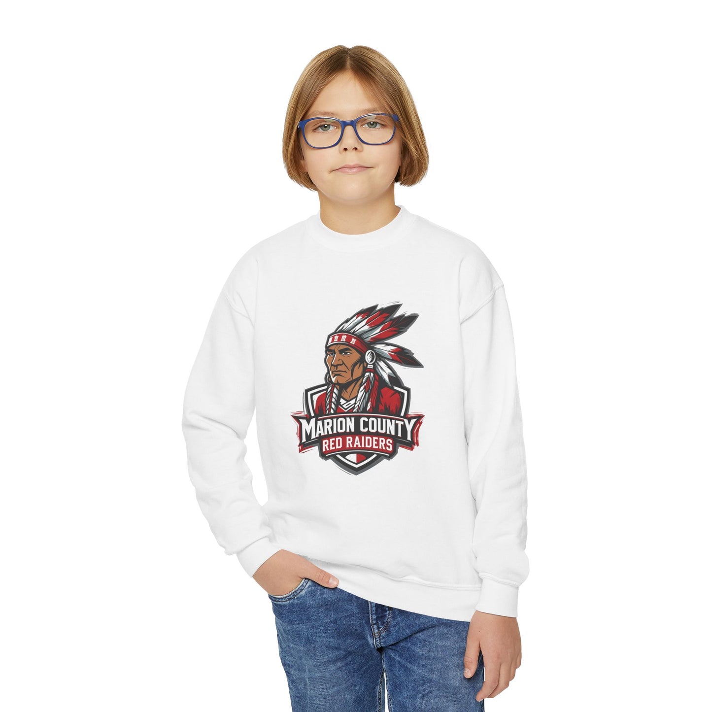 Youth Crewneck Sweatshirt \ Marion County Red Raiders \ MC2