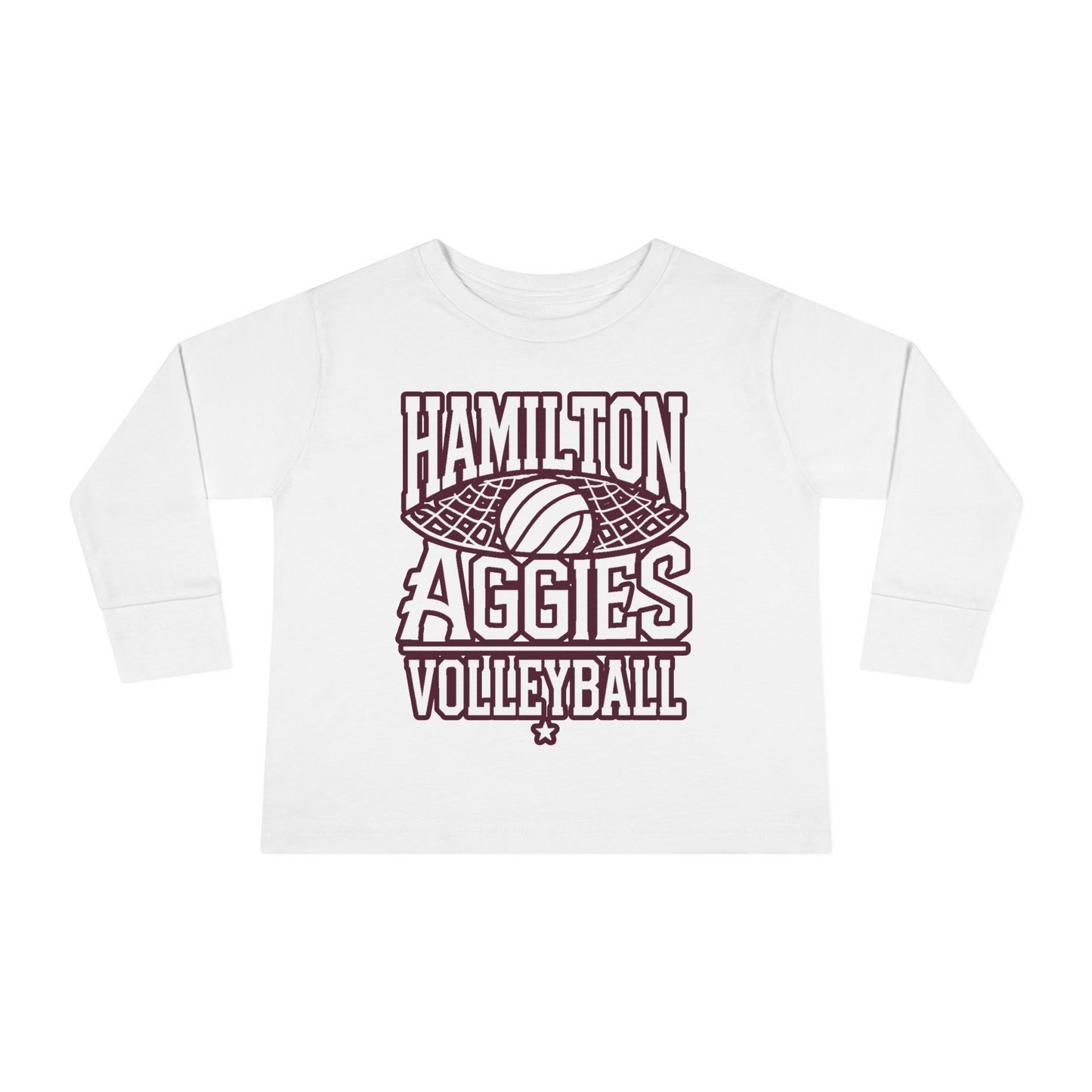 Toddler Long Sleeve Tee \ Hamilton Aggies Volleyball \ HAV2