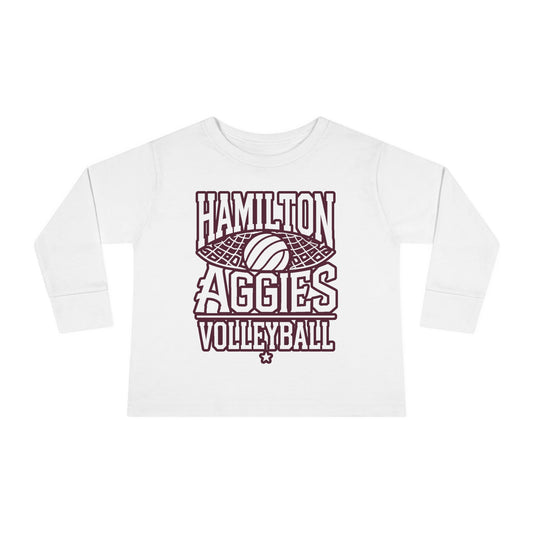 Toddler Long Sleeve Tee \ Hamilton Aggies Volleyball \ HAV2