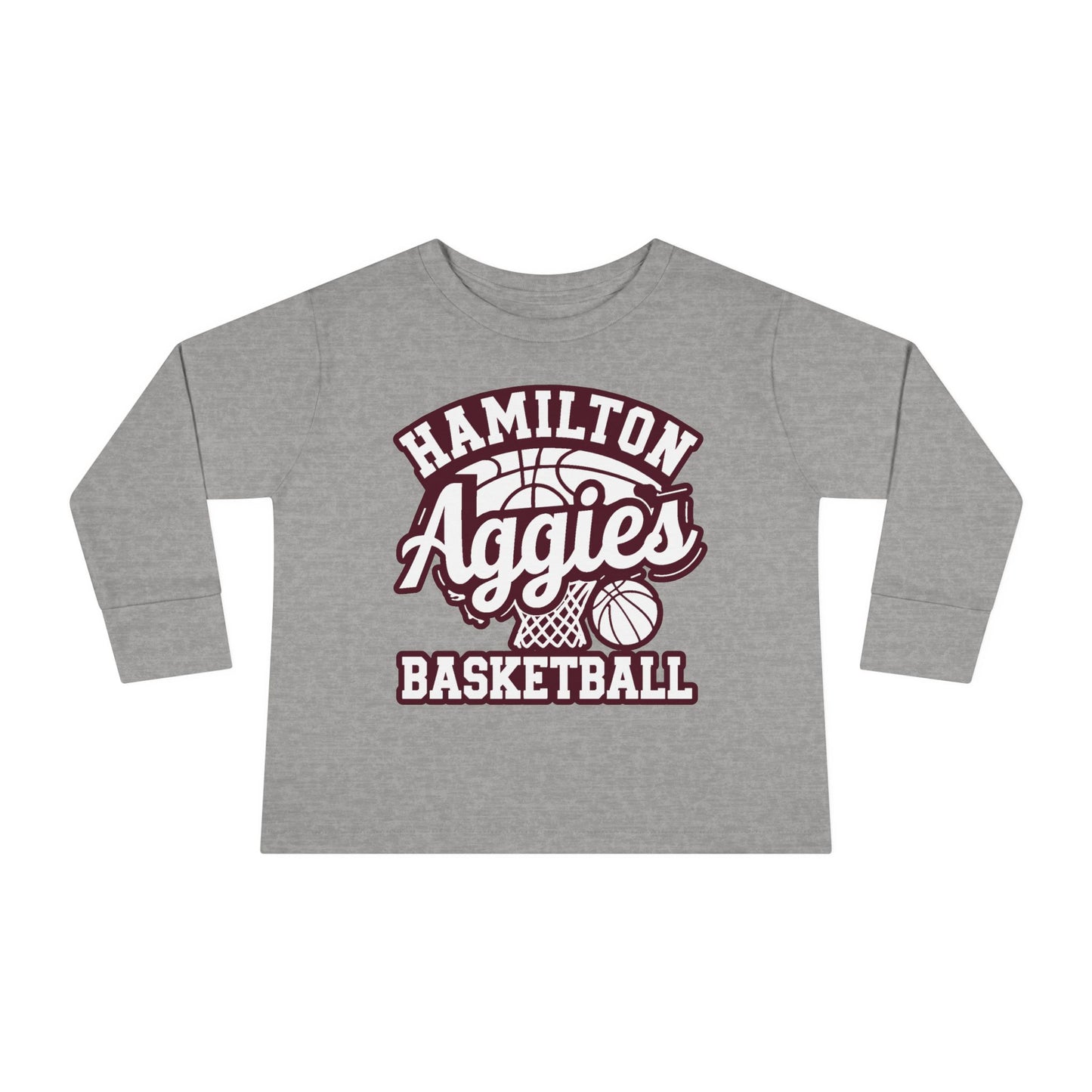 Toddler Long Sleeve Tee \ Hamilton Aggies Basketball \ HABBG1