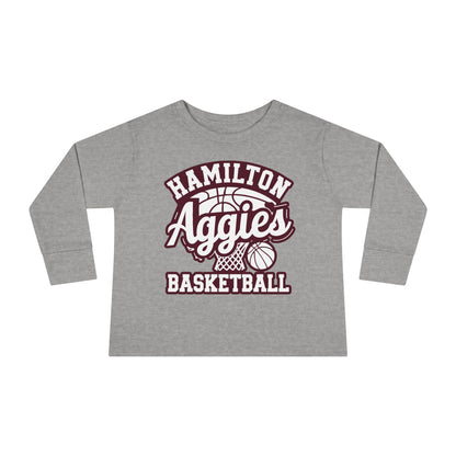 Toddler Long Sleeve Tee \ Hamilton Aggies Basketball \ HABBG1