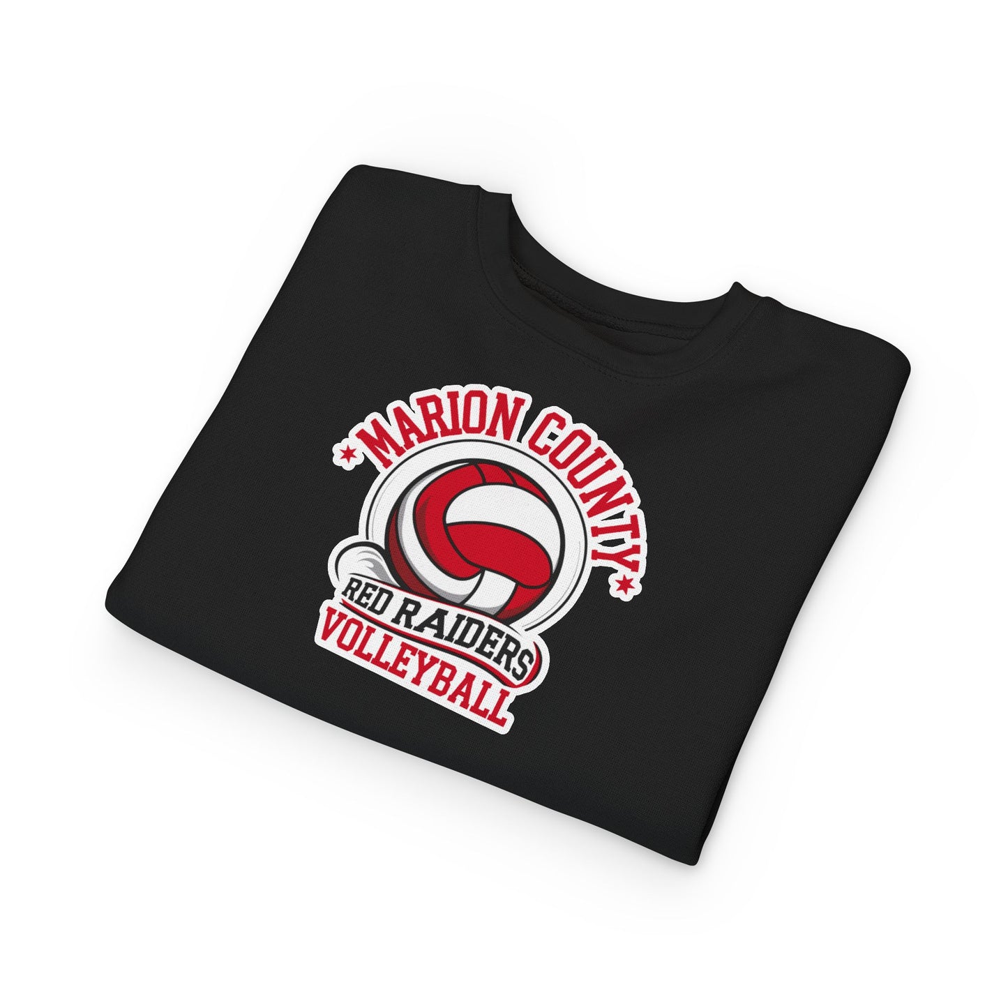 Toddler Crewneck Sweatshirt \ Marion County Red Raiders Volleyball \ MCV1
