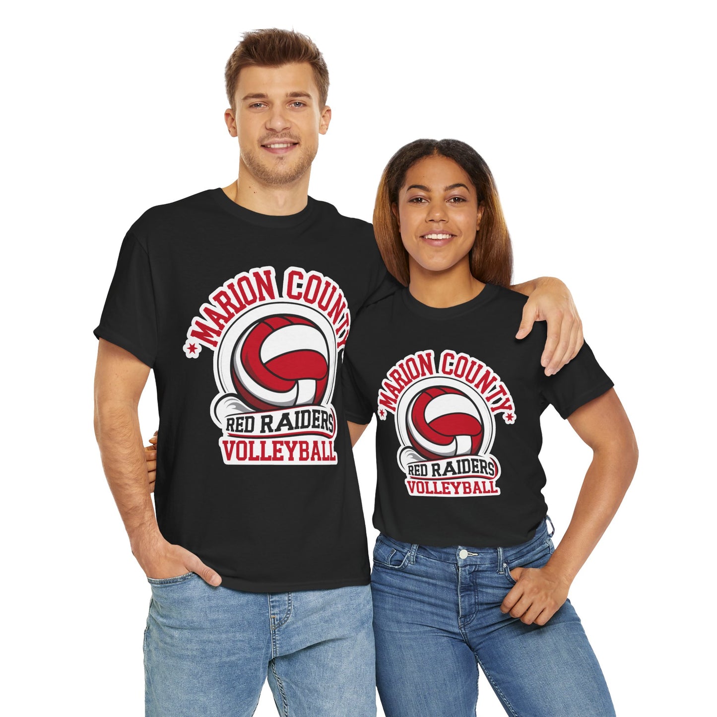 Adult Tee \ Marion County Red Raiders Volleyball \ MCV1