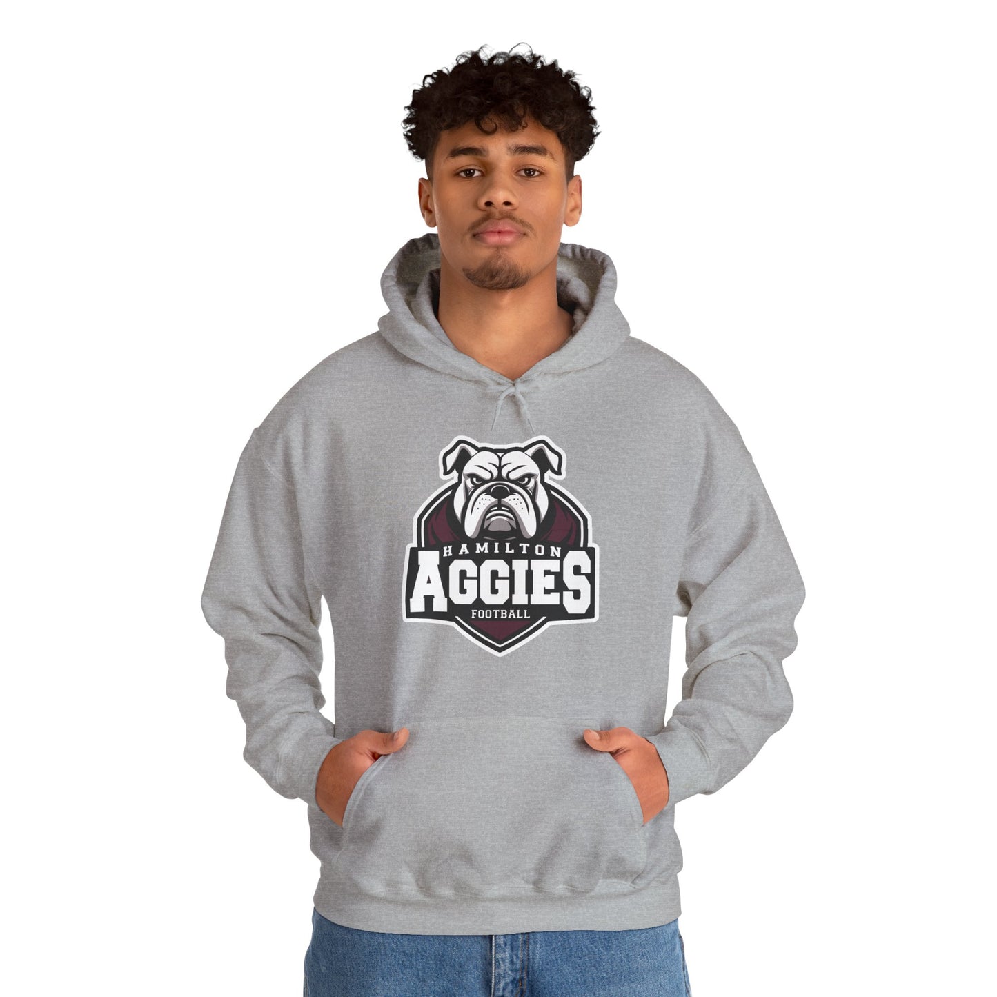 Adult Hoodie Sweatshirt \ Hamilton Aggies Football \ HAF2
