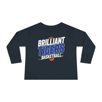 Toddler Long Sleeve Tee \ Brilliant Tigers Basketball \ BTBK1