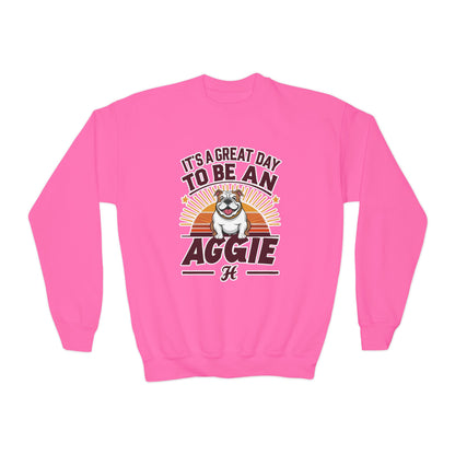 Youth Crewneck Sweatshirt \ It's a Great Day to be an Aggie! \ GDA2