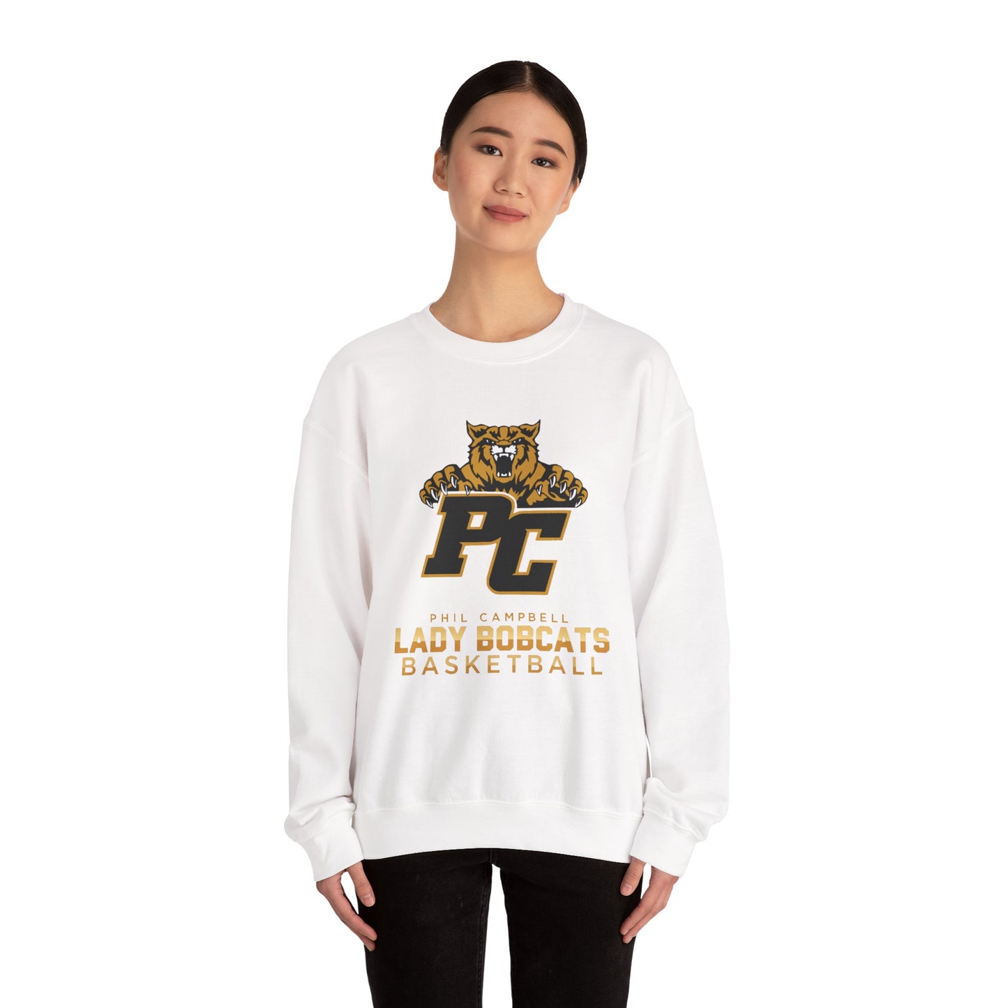 Adult Crewneck Sweatshirt \ Phil Campbell Bobcats Basketball \ PCBBKG1
