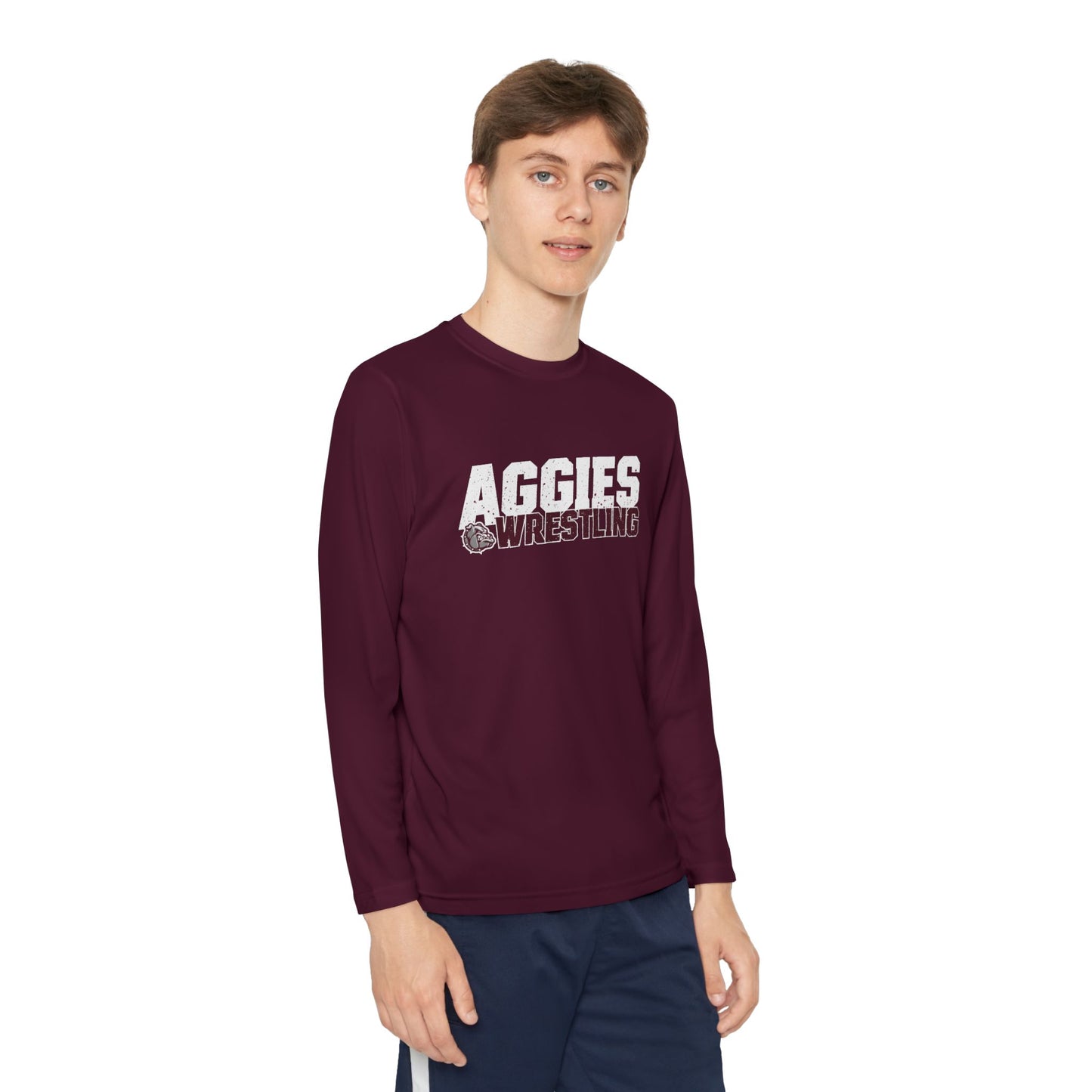 Youth Long Sleeve Tee \ Hamilton Aggies Wrestling \ HAW3