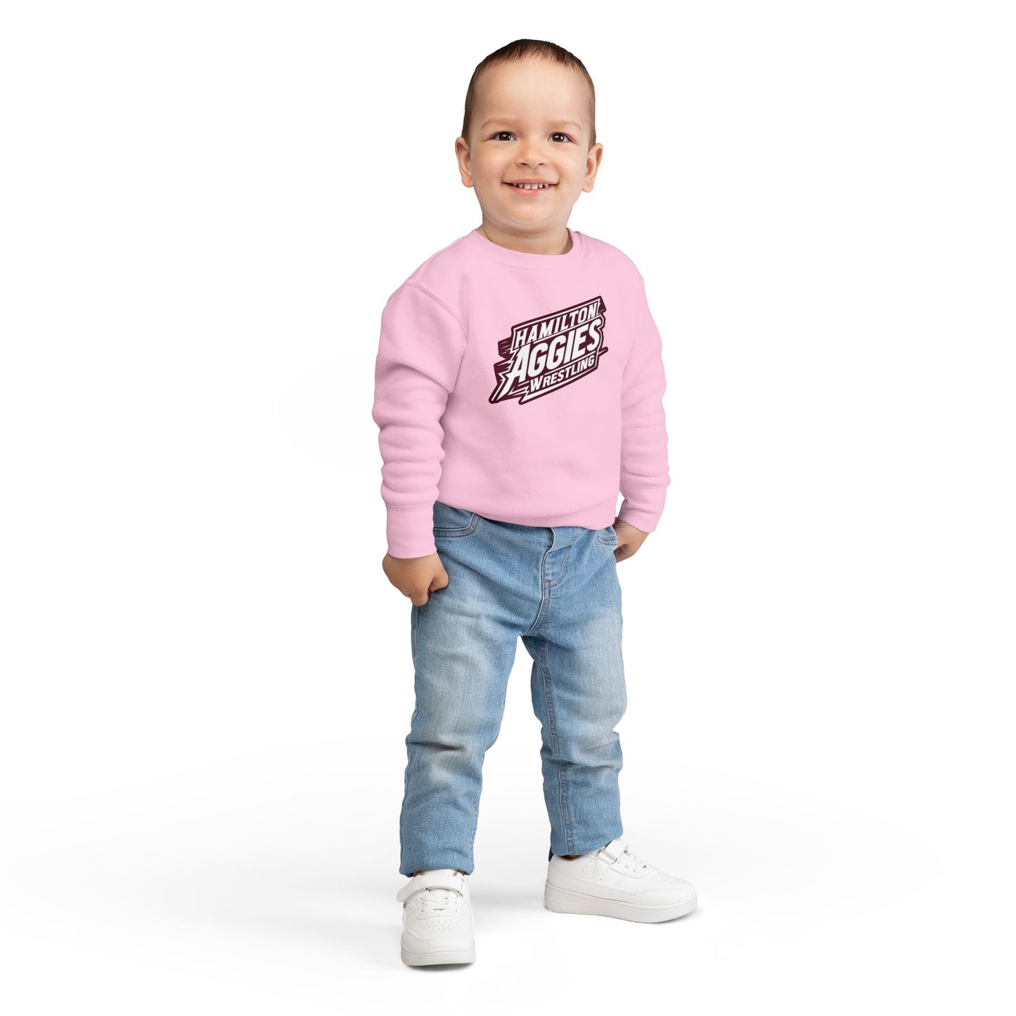 Toddler Crewneck Sweatshirt \ Hamilton Aggies Wrestling \ HAW1