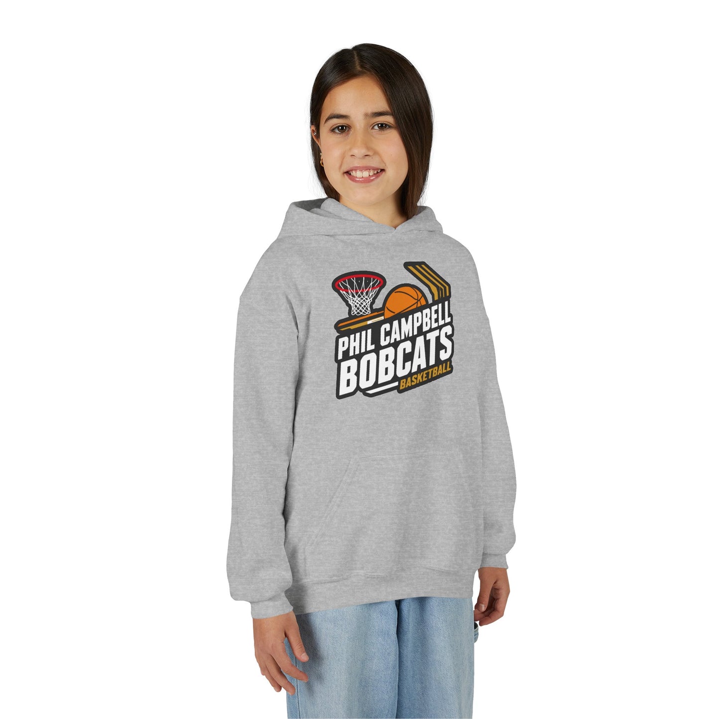 Youth Hoodie Sweatshirt \ Phil Campbell Bobcats Basketball \ PCBBK1
