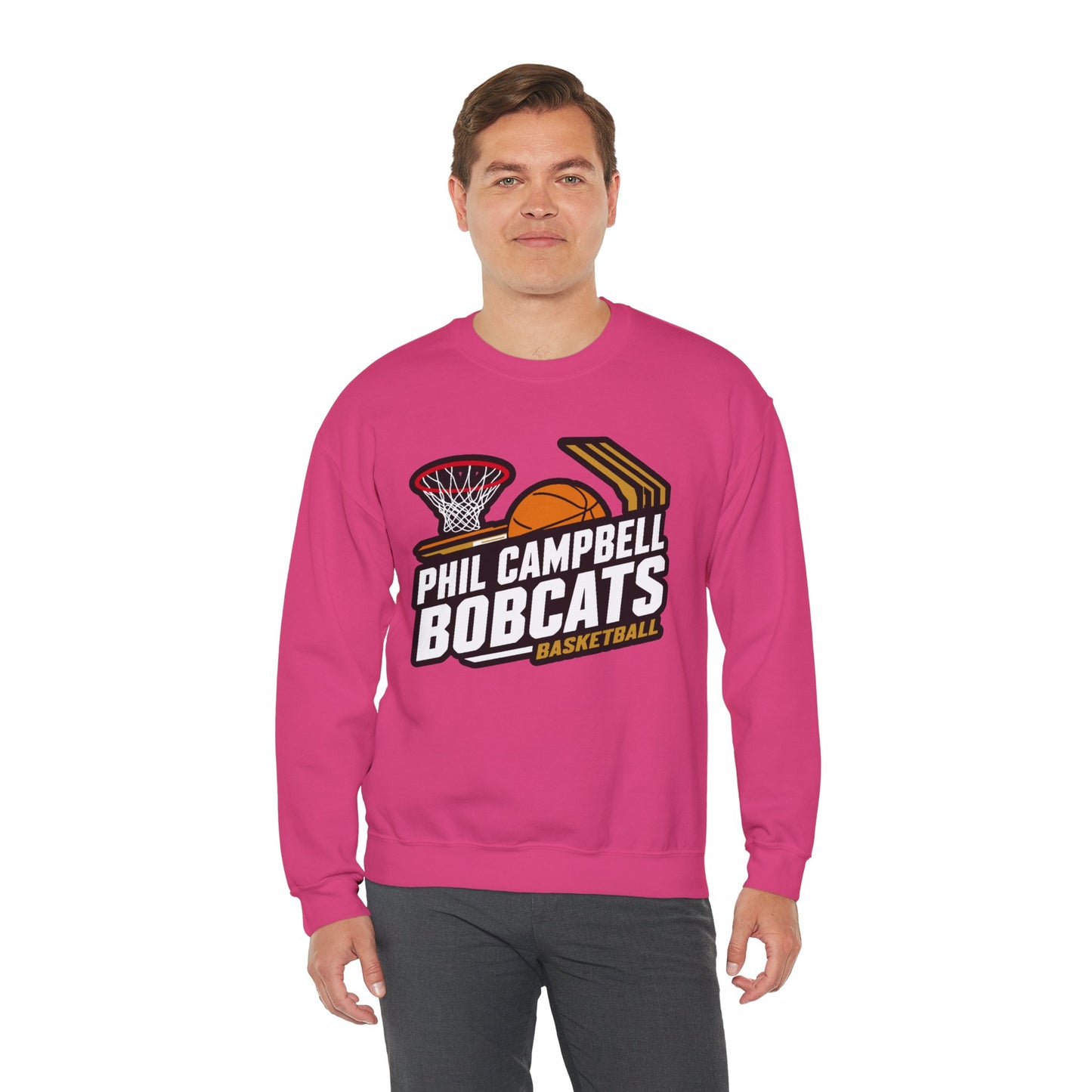 Adult Crewneck Sweatshirt \ Phil Campbell Bobcats Basketball \ PCBBK1