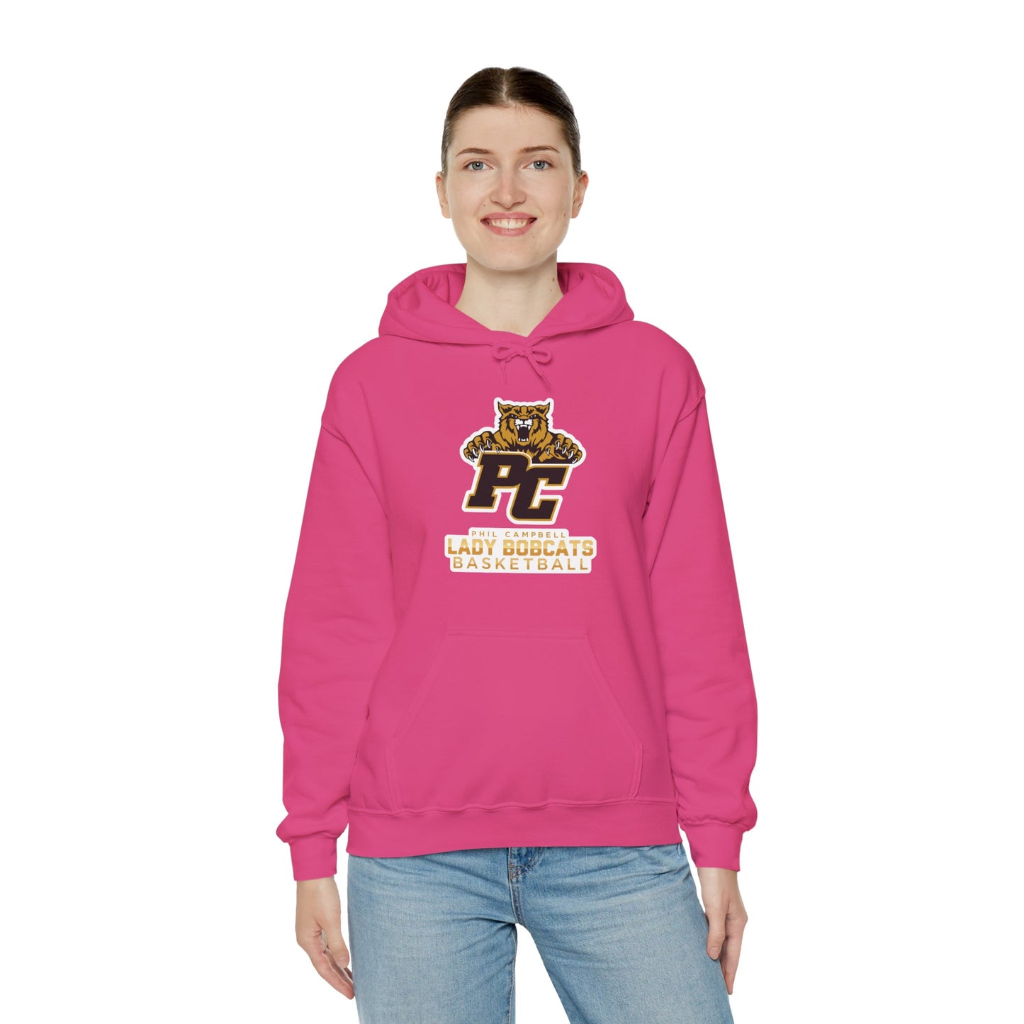 Adult Hoodie Sweatshirt \ Phil Campbell Bobcats Basketball \ PCBBKG1