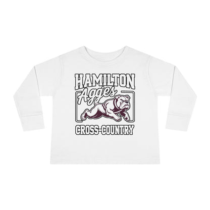 Toddler Long Sleeve Tee \ Hamilton Aggies Cross-Country \ HCC2
