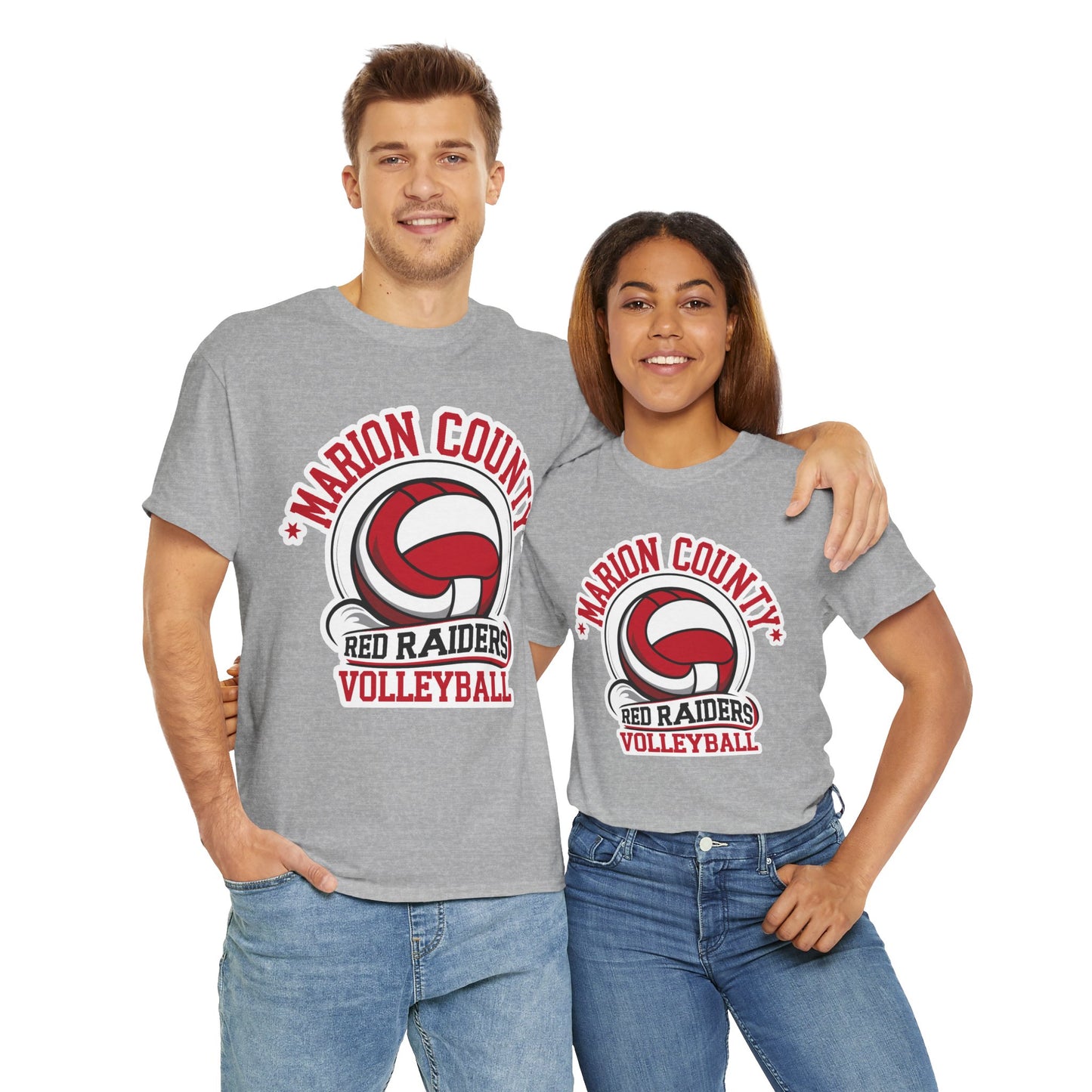 Adult Tee \ Marion County Red Raiders Volleyball \ MCV1