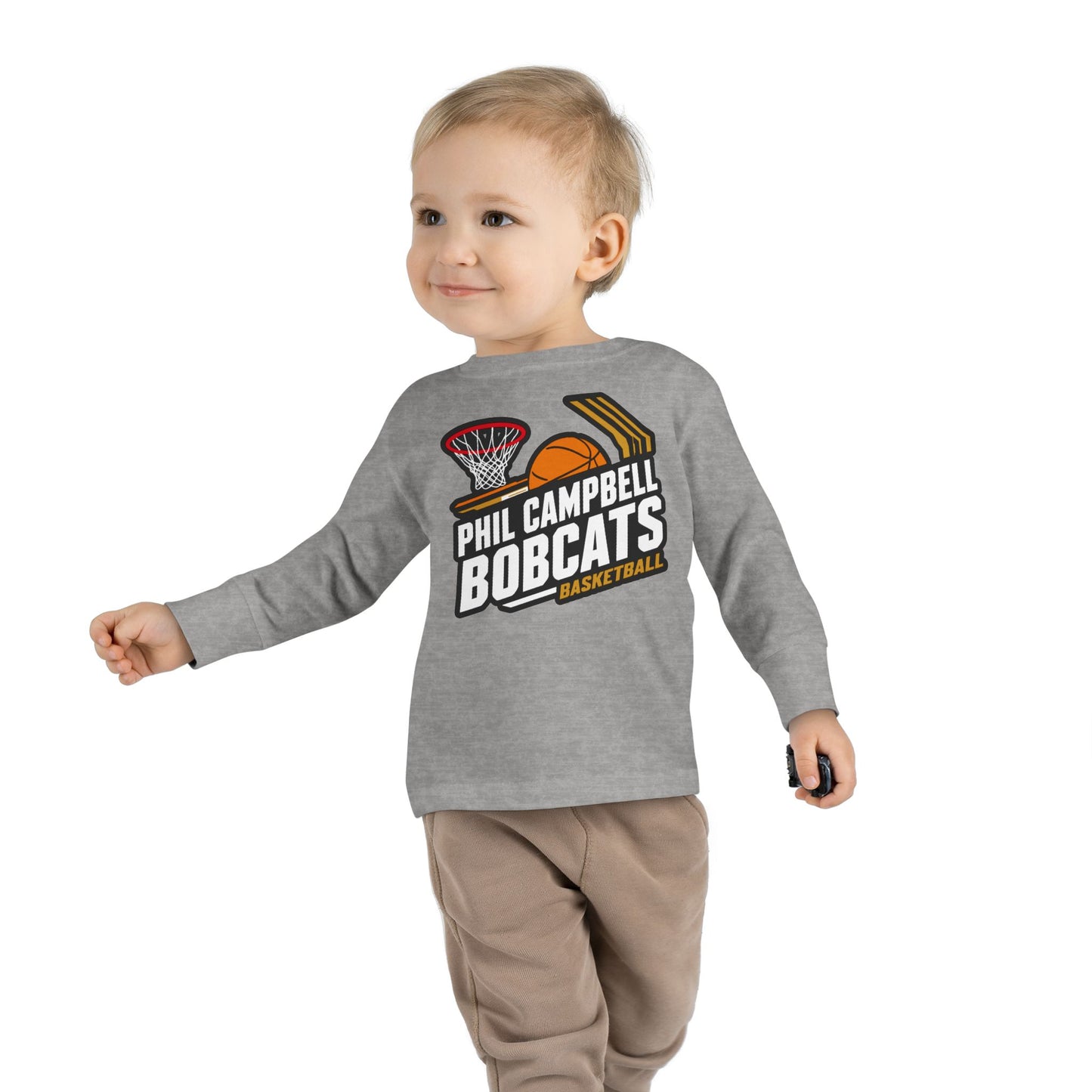 Toddler Long Sleeve Tee \ Phil Campbell Bobcats Basketball \ PCBBK1