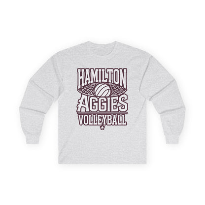 Adult Long Sleeve Tee \ Hamilton Aggies Volleyball \ HAV2