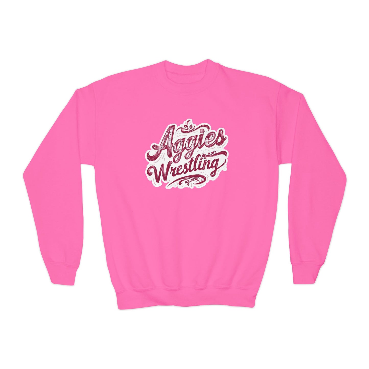 Youth Crewneck Sweatshirt \ Hamilton Aggies Wrestling \ HAWG2