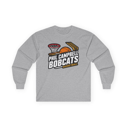 Adult Long Sleeve Tee \ Phil Campbell Bobcats Basketball \ PCBBK1