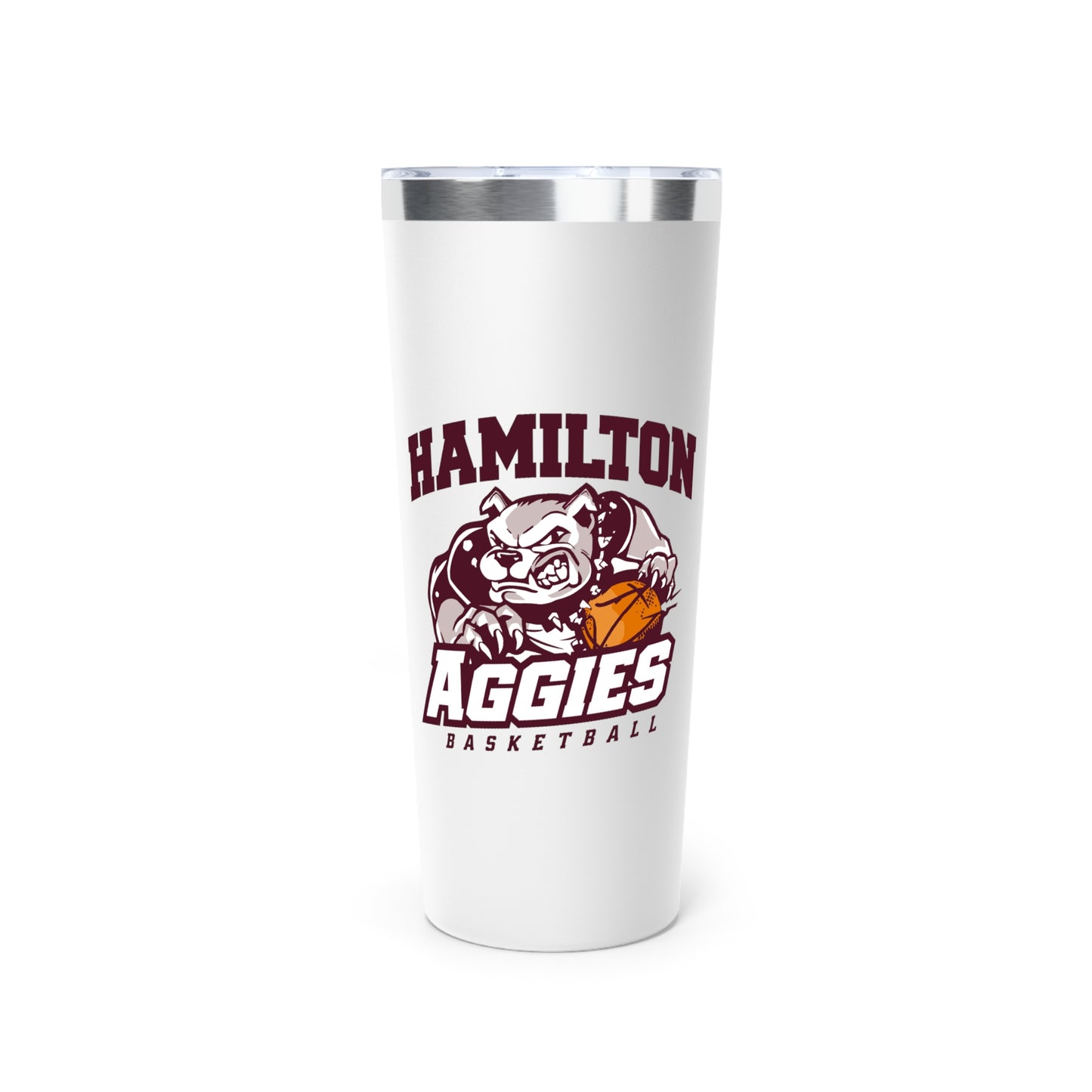 22oz Copper Insulated Tumbler \ Hamilton Aggies Basketball \ HABB1