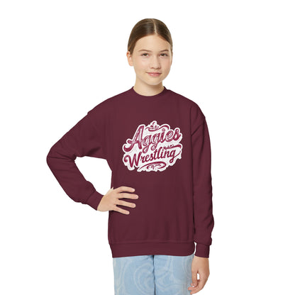 Youth Crewneck Sweatshirt \ Hamilton Aggies Wrestling \ HAWG2