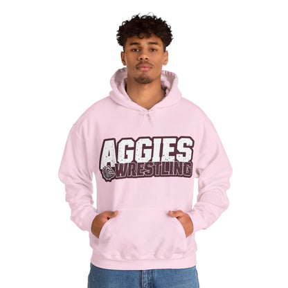 Adult Hoodie Sweatshirt \ Hamilton Aggies Wrestling \ HAW3