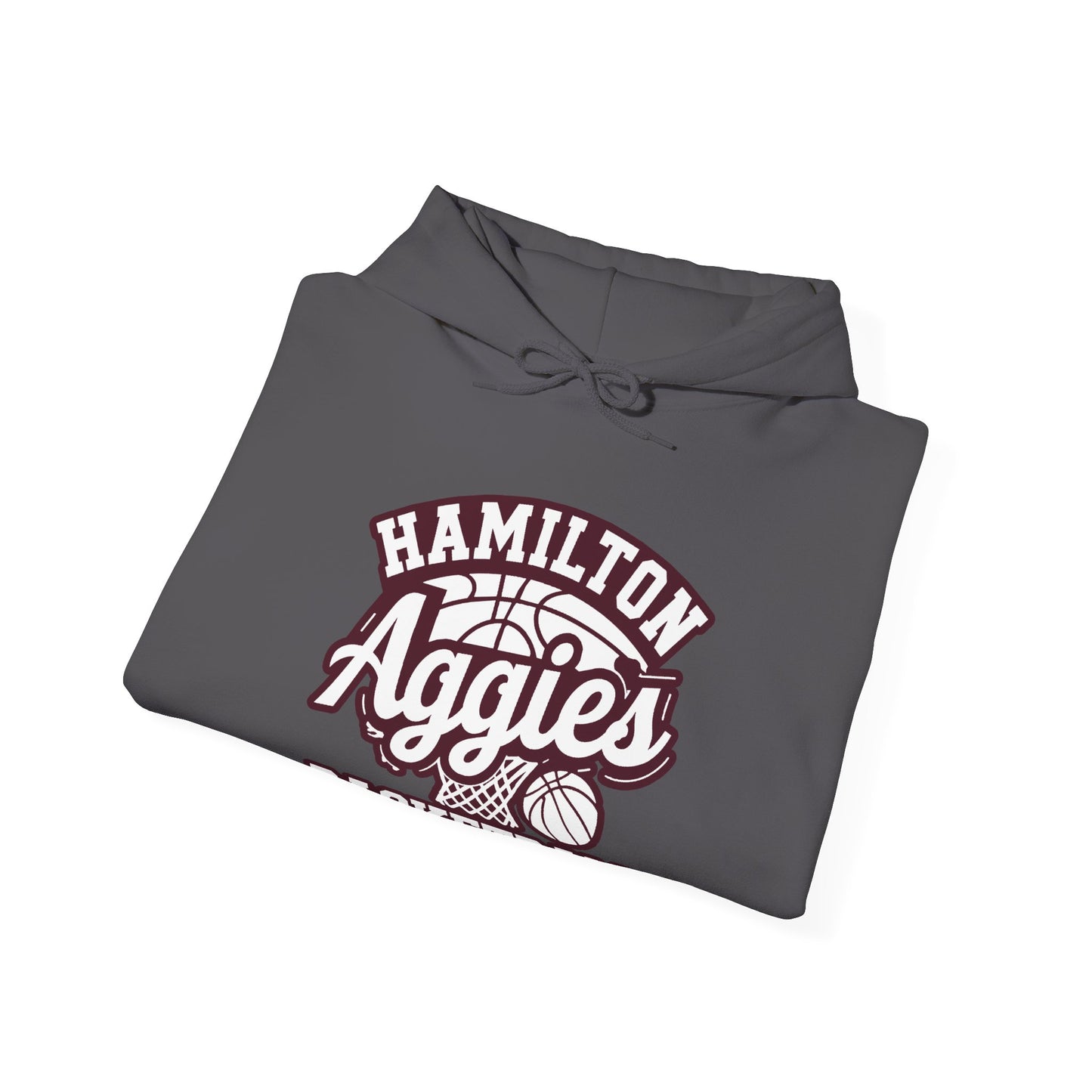 Adult Hoodie Sweatshirt \ Hamilton Aggies Basketball \ HABBG1