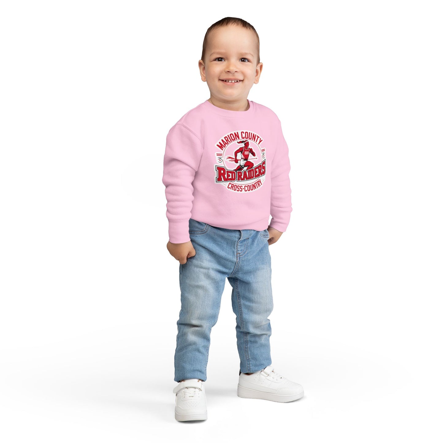Toddler Crewneck Sweatshirt \ Marion County Red Raiders Cross-Country \ MCCC2