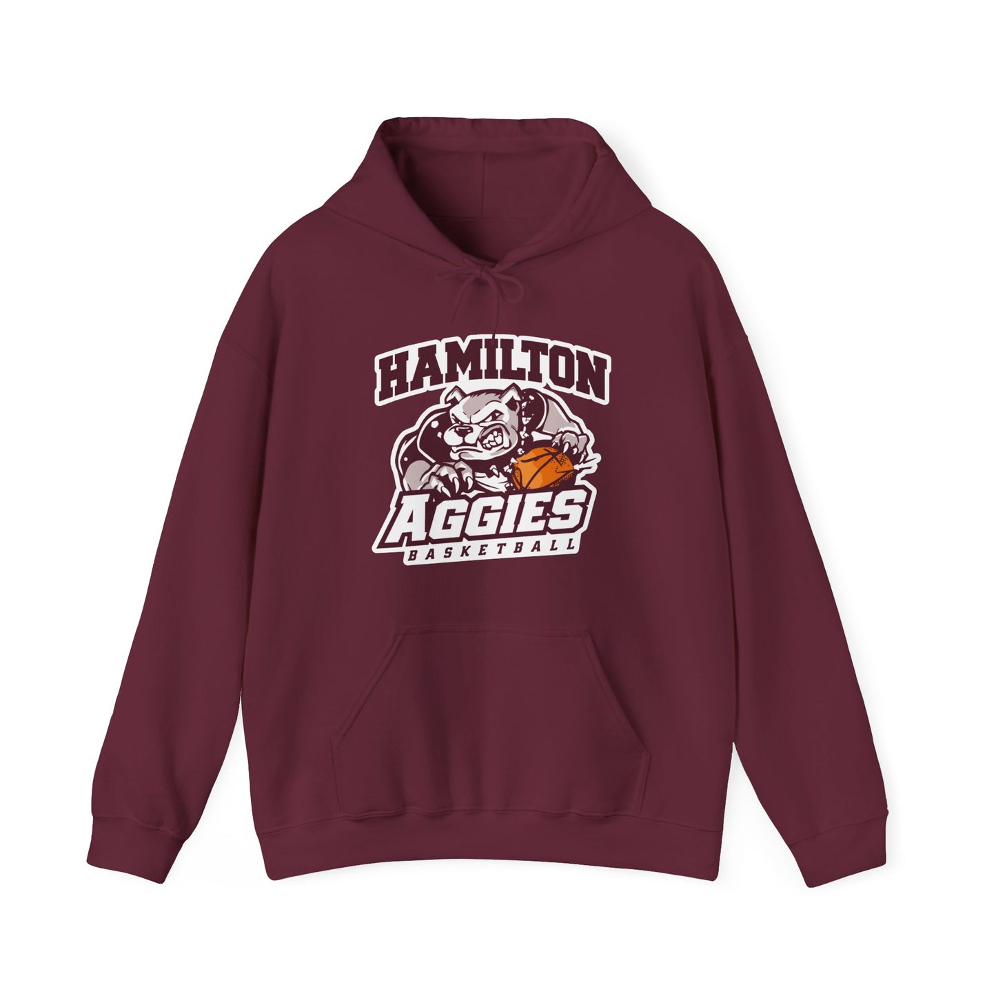 Adult Hoodie Sweatshirt \ Hamilton Aggies Basketball \ HABB1