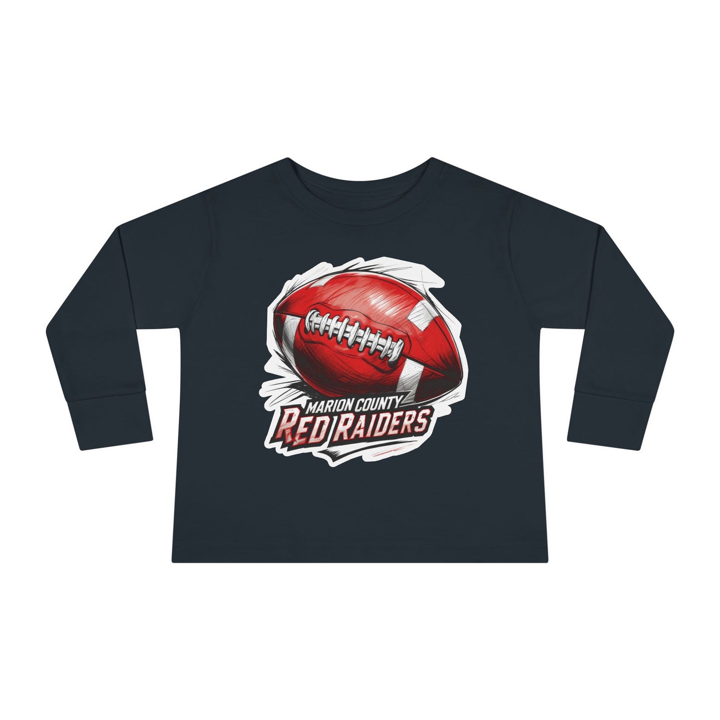 Toddler Long Sleeve Tee \ Marion County Red Raiders Football \ MCF1