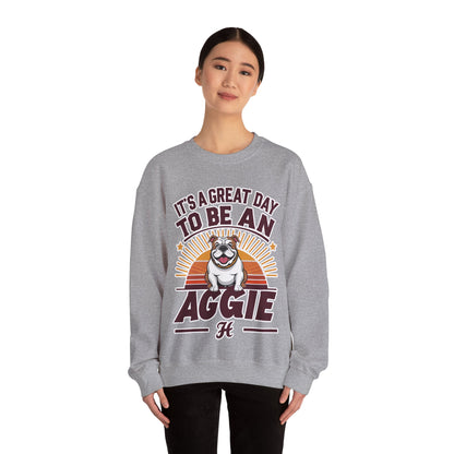 Adult Crewneck Sweatshirt \ It's a Great Day to be an Aggie! \ GDA3