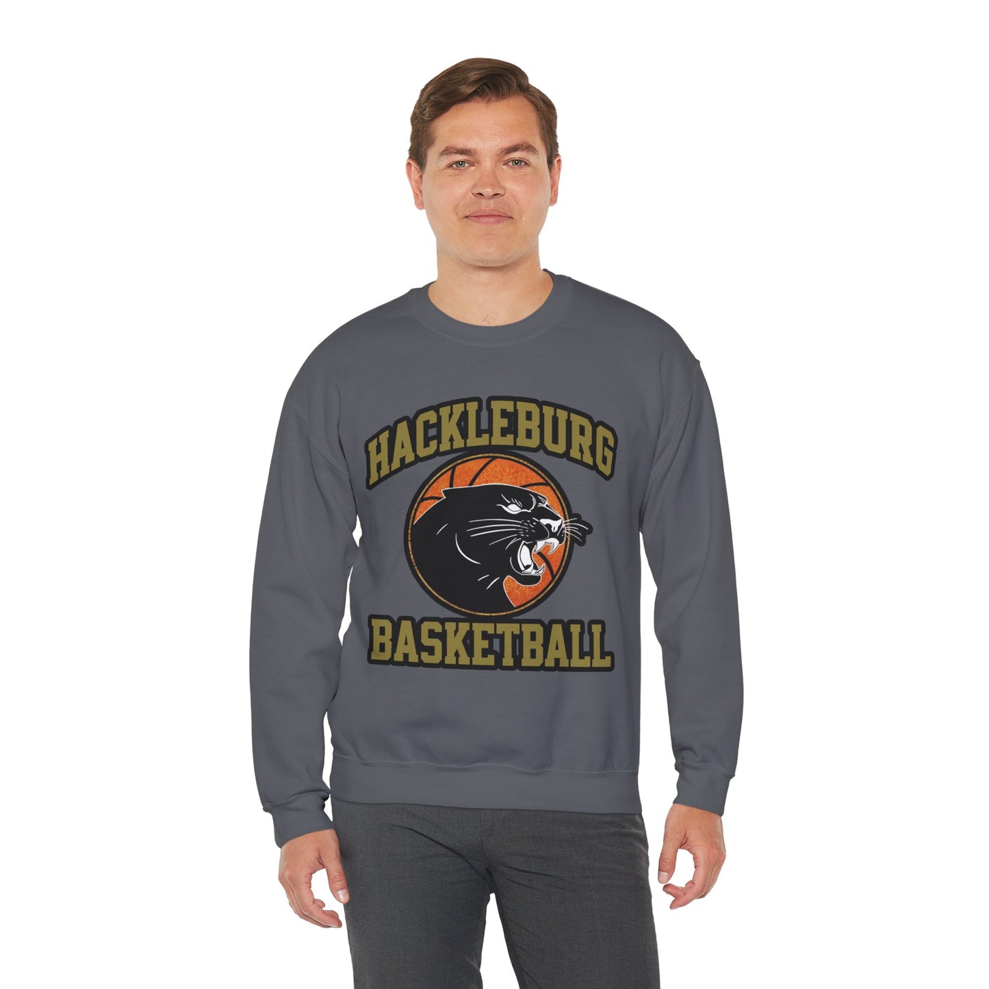 Adult Crewneck Sweatshirt \ Hackleburg Panther Basketball \ HPBK1