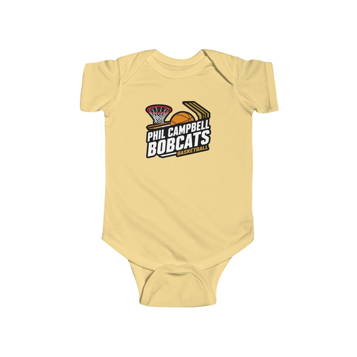 Short Sleeve Baby Bodysuit \ Phil Campbell Bobcats Basketball \ PCBBK1
