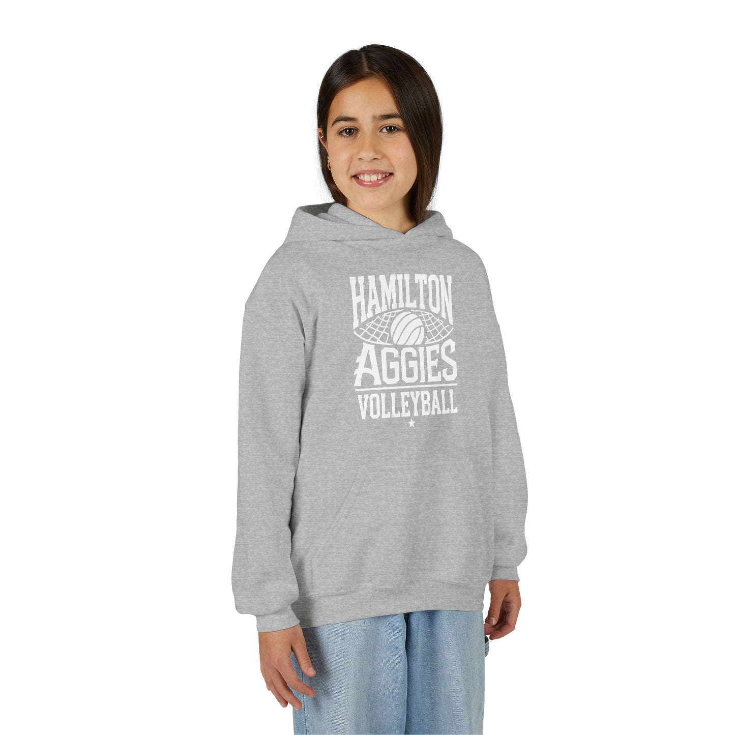 Youth Hoodie Sweatshirt \ Hamilton Aggies Volleyball \ HAV2