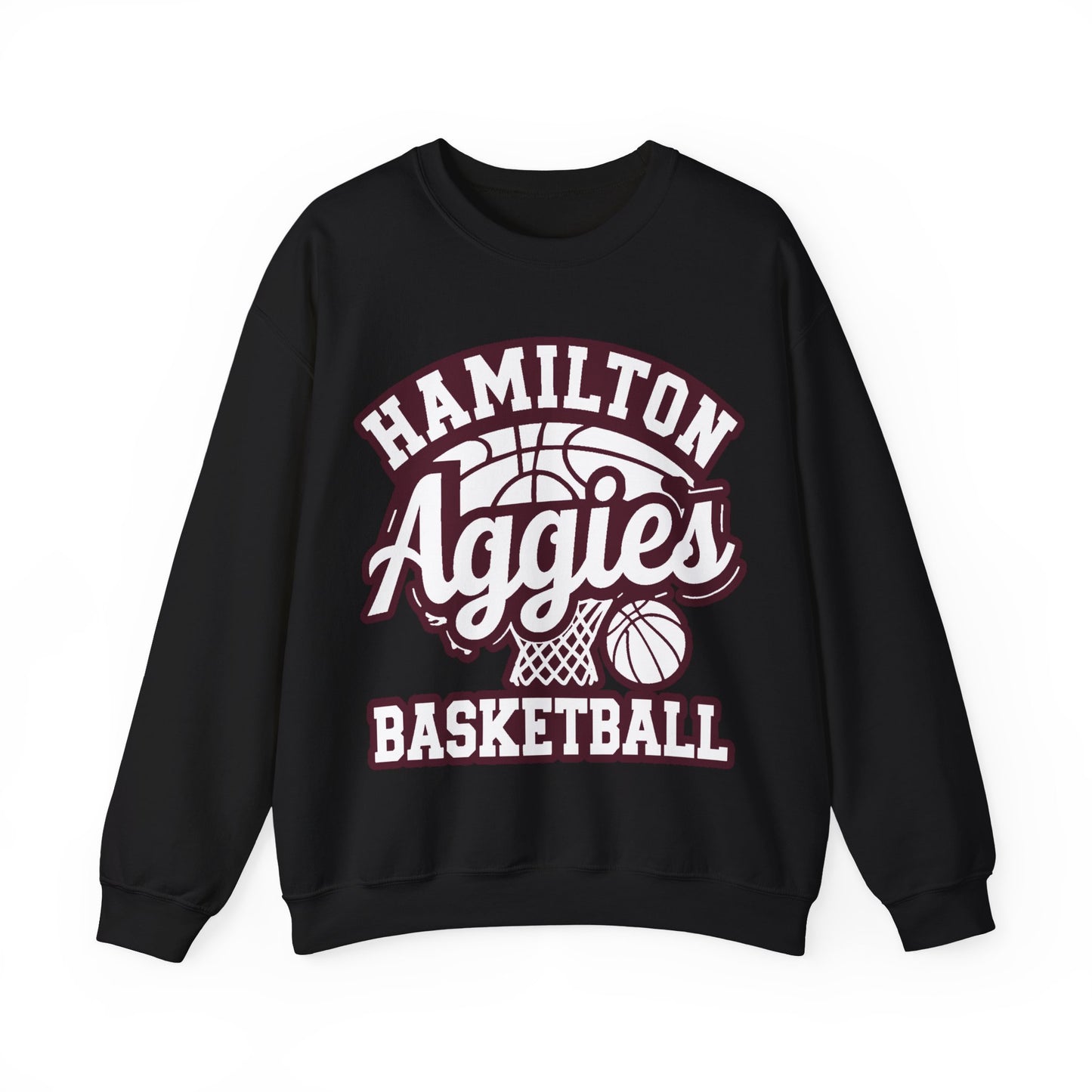 Adult Crewneck Sweatshirt \ Hamilton Aggies Basketball \ HABBG1