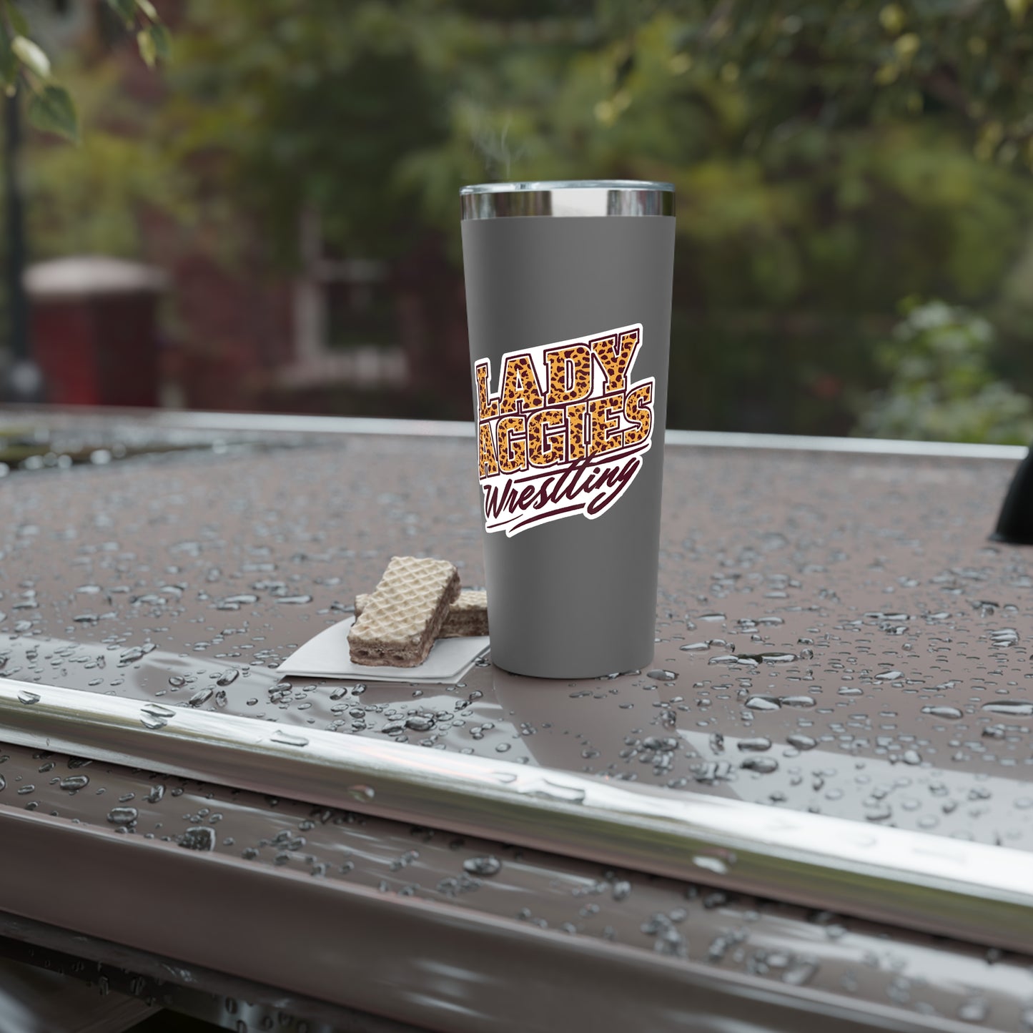 22oz Copper Insulated Tumbler \ Hamilton Aggies Wrestling \ HAWG3